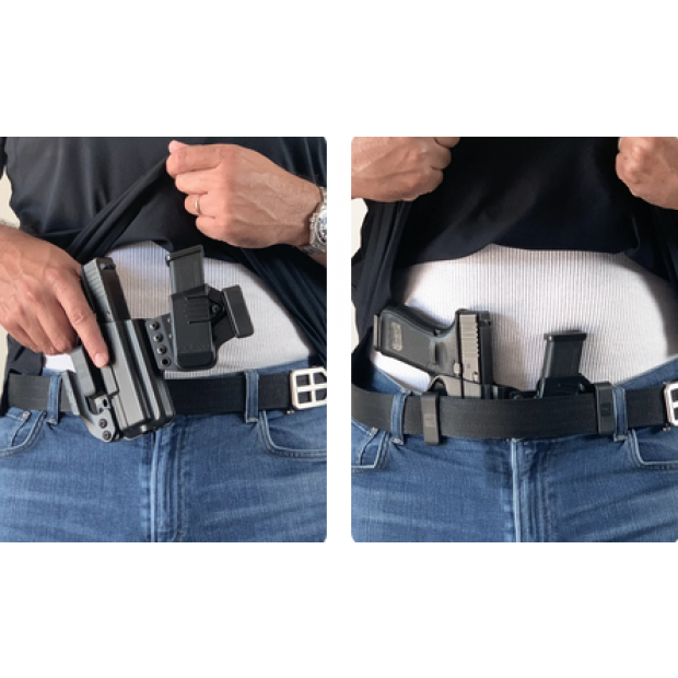 Kabura LINKed IWB wraz z dołączoną ładownicą przeznaczona do pistoletu Glock 19, 23, 32, 17, 22, 31 z latarką TLR-1 HL   Bravo Concealment 6