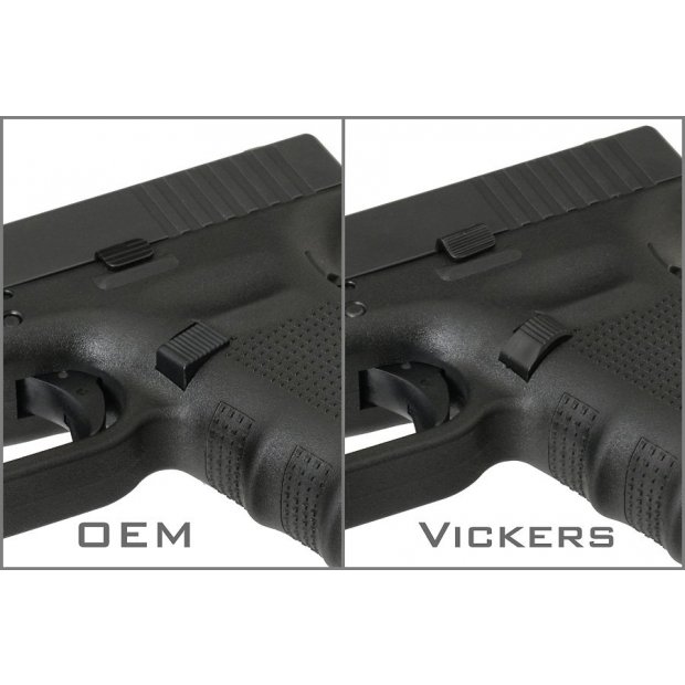 Powiększona dźwignia zatrzasku zamka VICKERS TACTICAL do pistoletów GLOCK  3