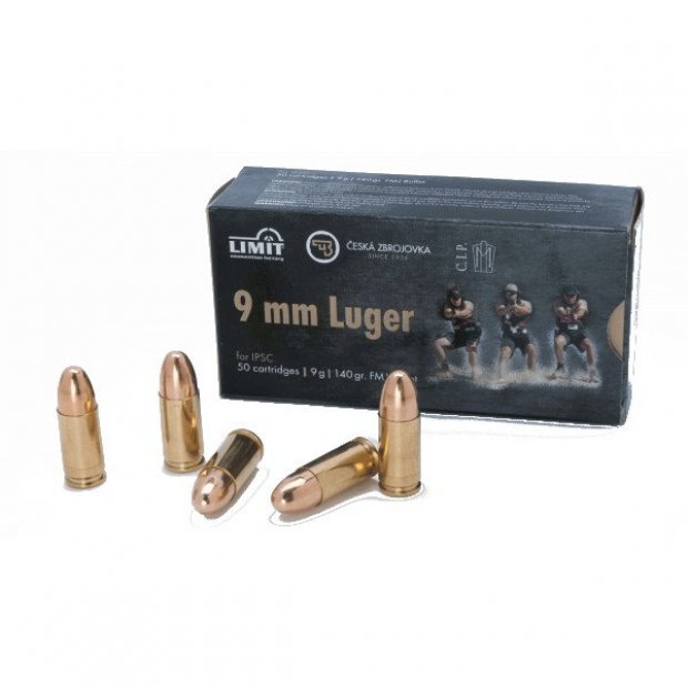Amunicja LIMIT IPSC kal. 9mm Luger FMJ 9 g / 140 gr 1